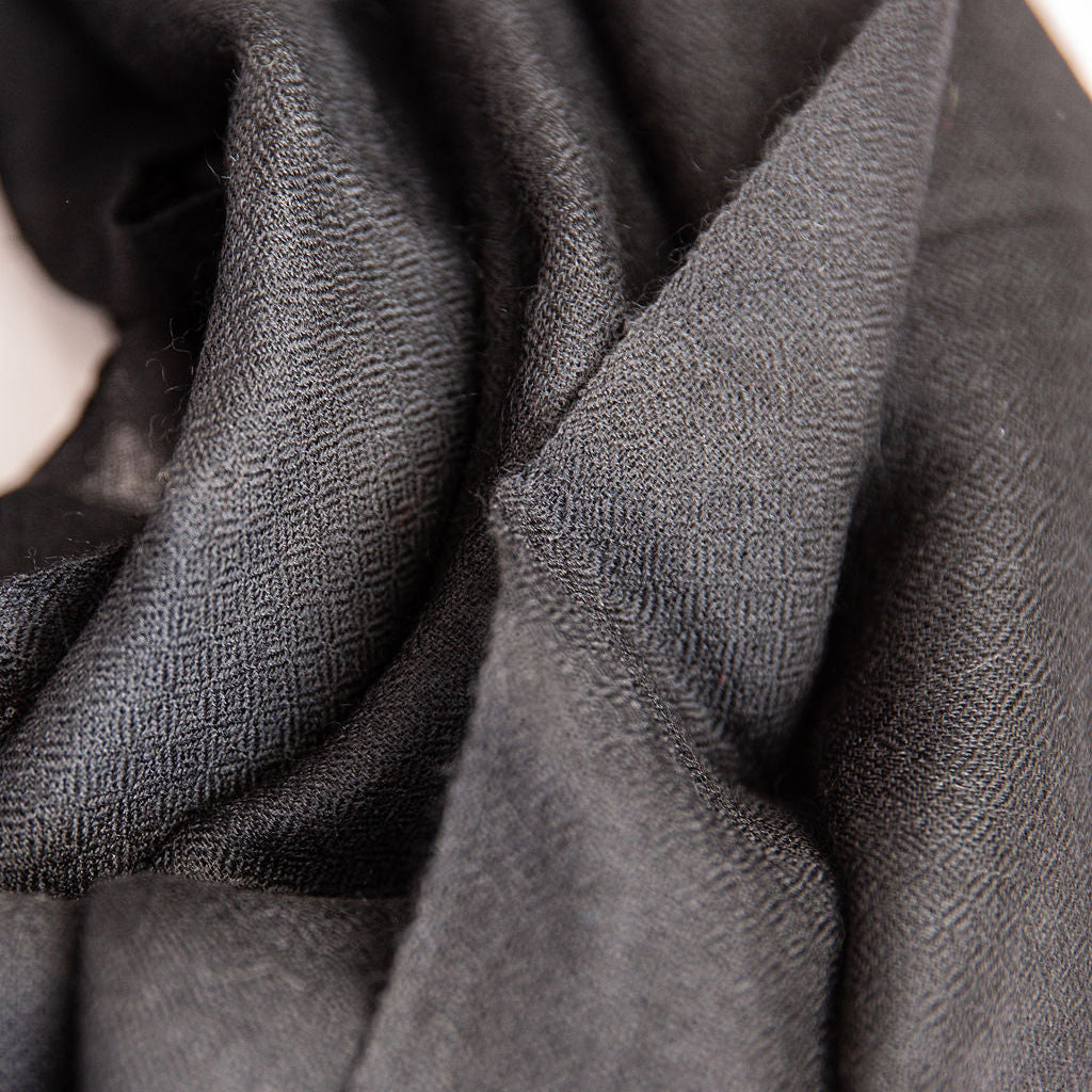 Close-up of textured black fabric