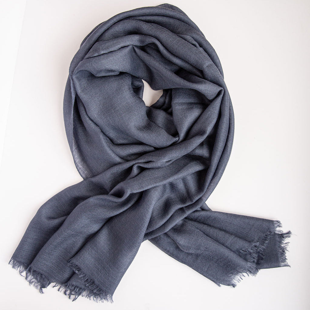 Blue scarf on a white background