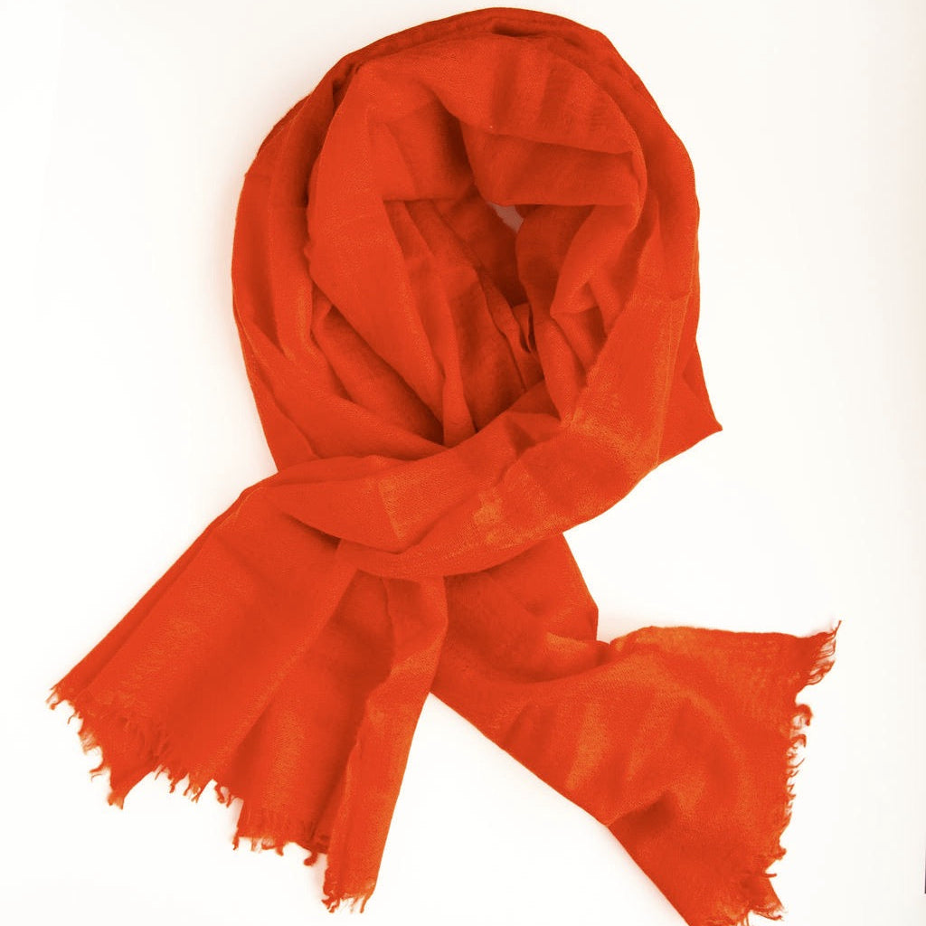 Orange scarf on a white background