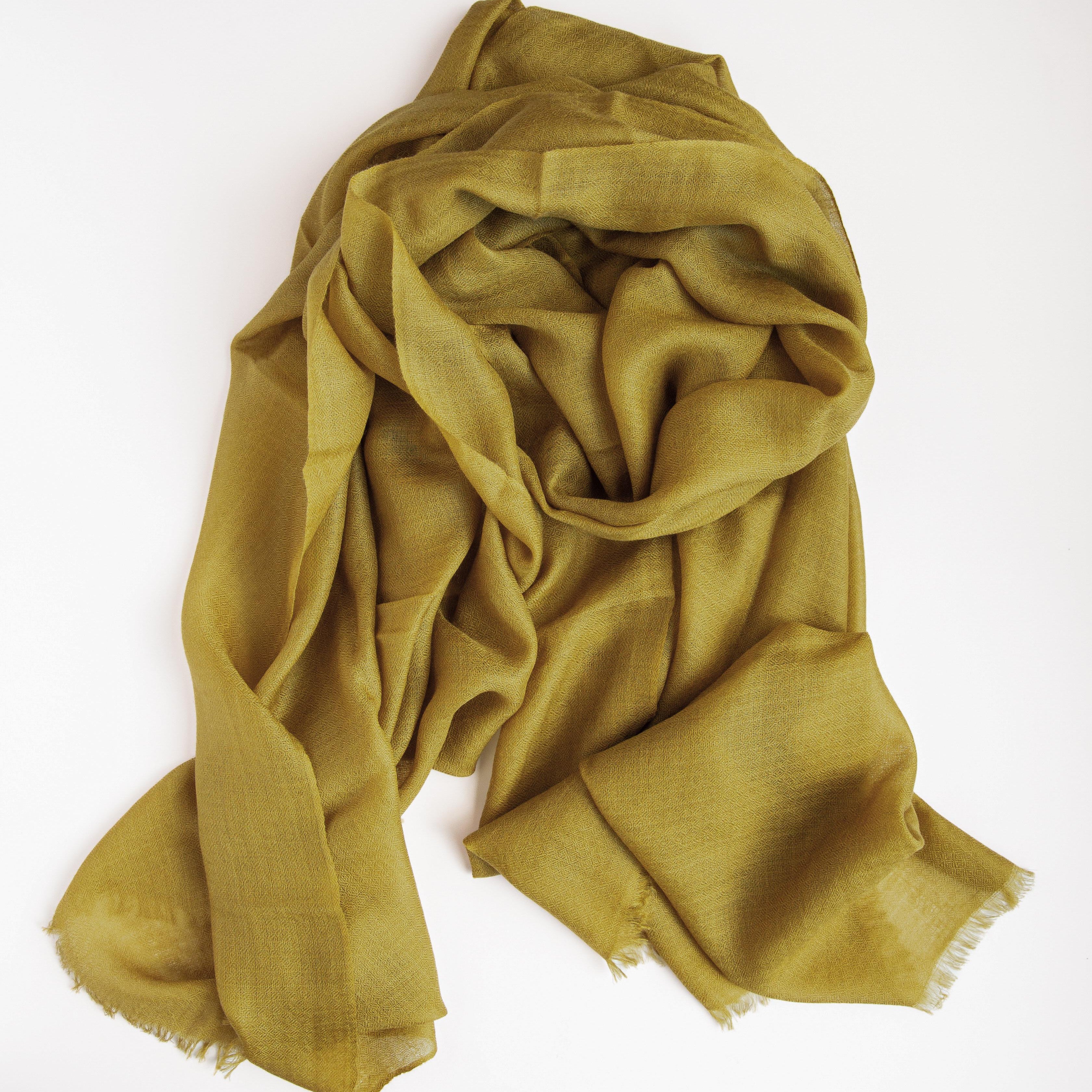 Green scarf on a white background